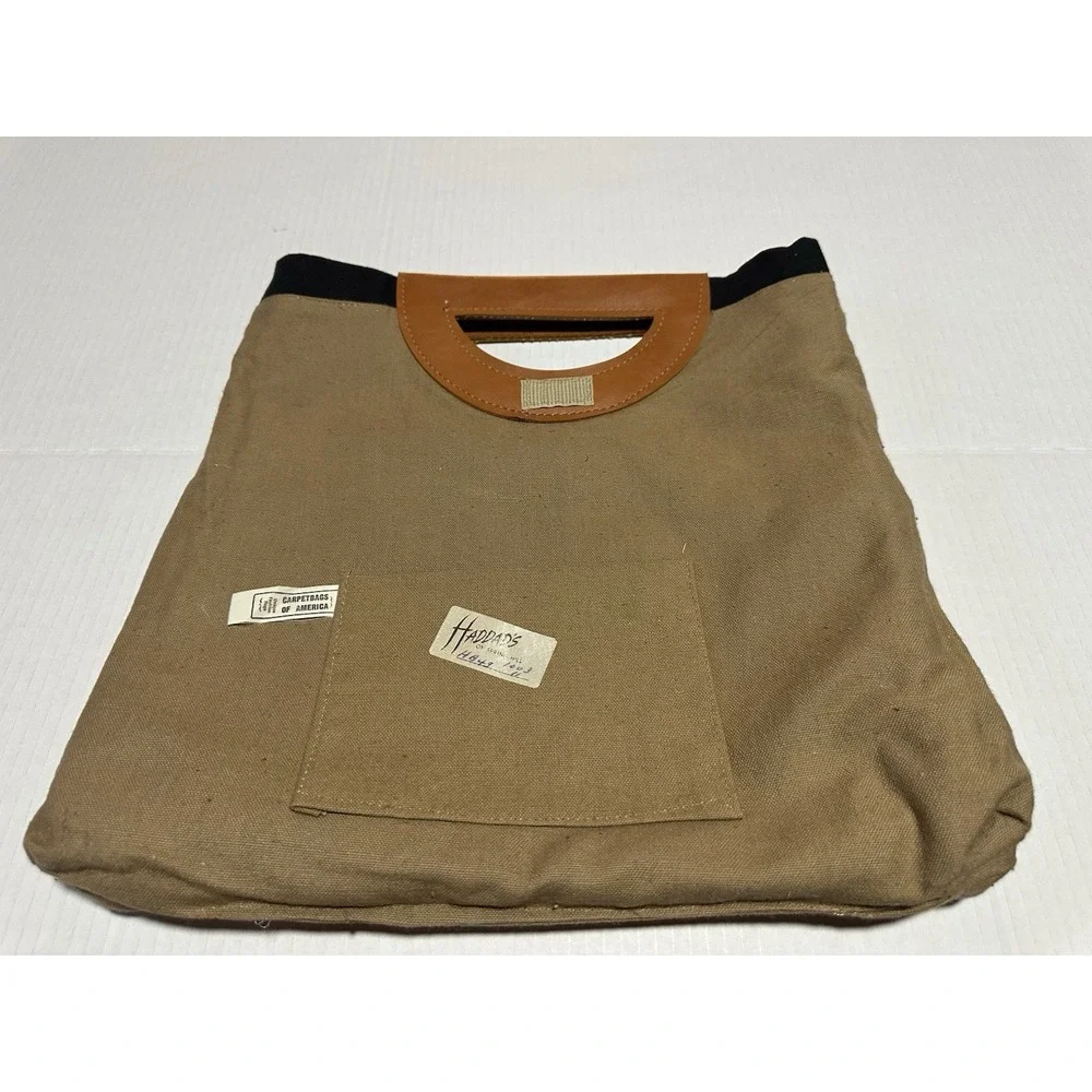 Summer Woven Canvas Tote Bag for Women Handbag with Hand Strap With Leather Trim